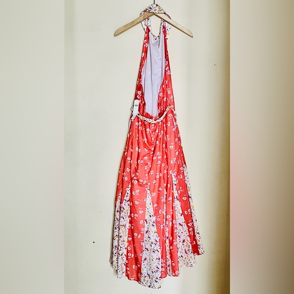 ANTHROPOLOGIE Maeve Halter Open Back Godet Midi Dress - Picture 6 of 12